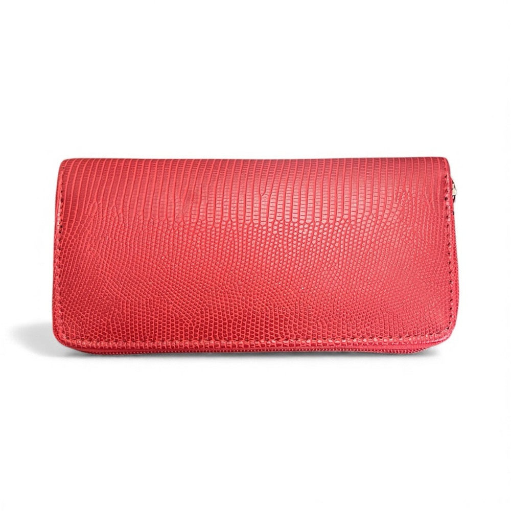 Chic Red Textured Wallet - Picture 2 of 3